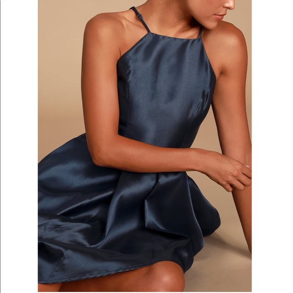 LuLu’s Navy halter dress - Picture 2 of 8